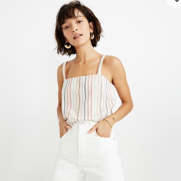 Madewell Tops - Madewell Side Button Tank Flecked Rainbow Stripe M